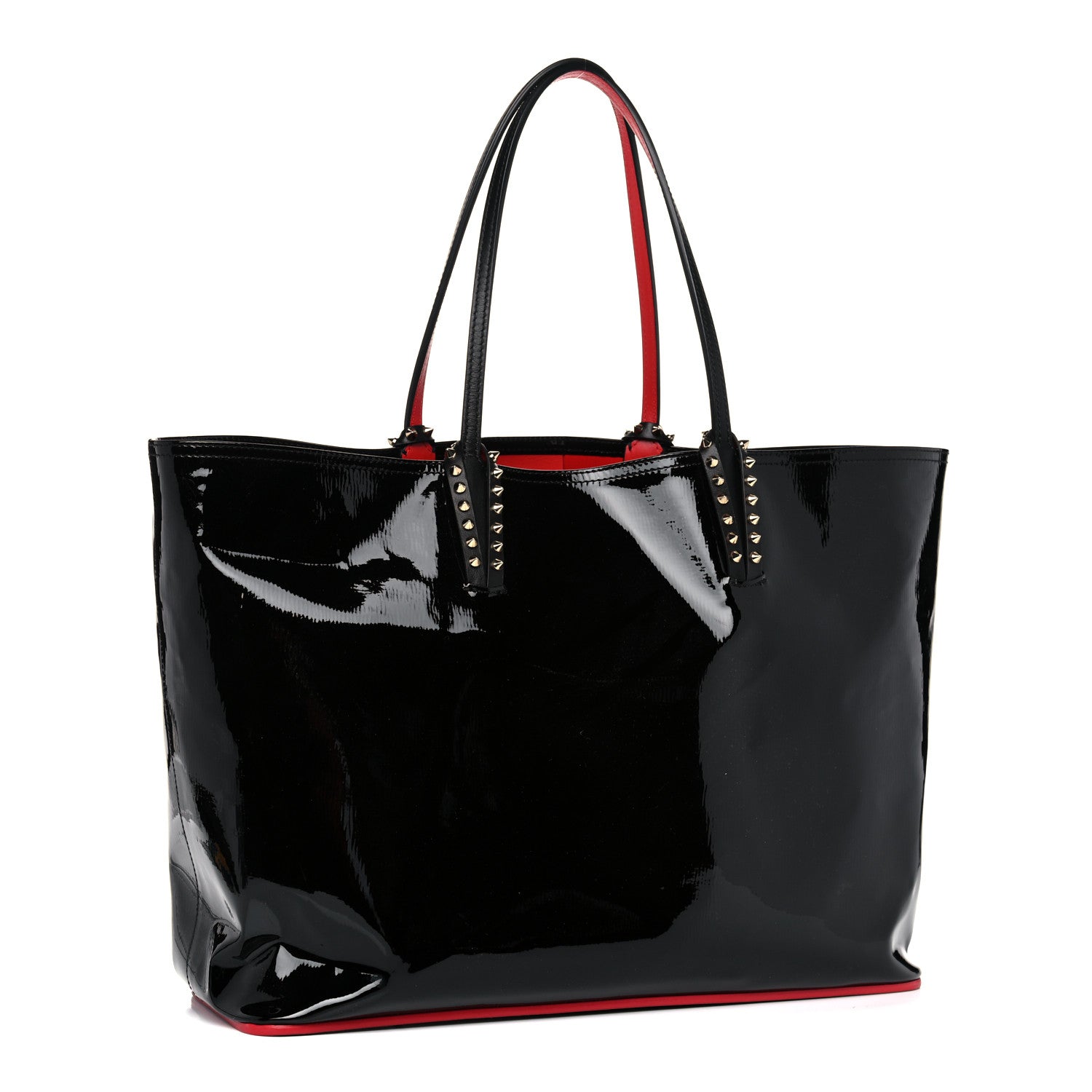 Christian Louboutin Patent Calfskin Spikes East West Cabata Tote Black 3 of 18