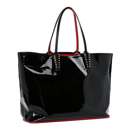 Christian Louboutin Patent Calfskin Spikes East West Cabata Tote Black 3 of 18