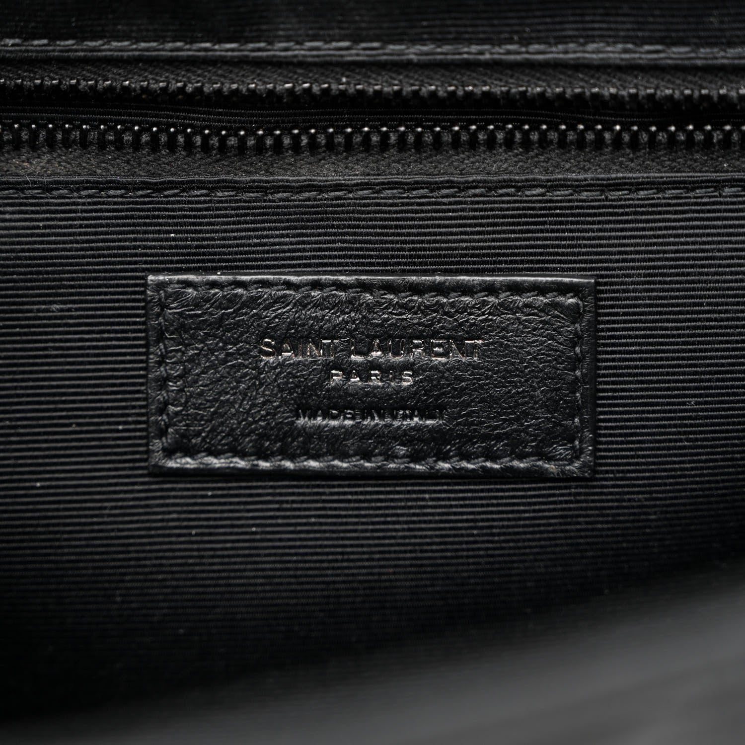 Saint Laurent Grain De Poudre Textured Mixed Matelasse Large Triquilt Monogram Monochrome Satchel Black 6 of 10
