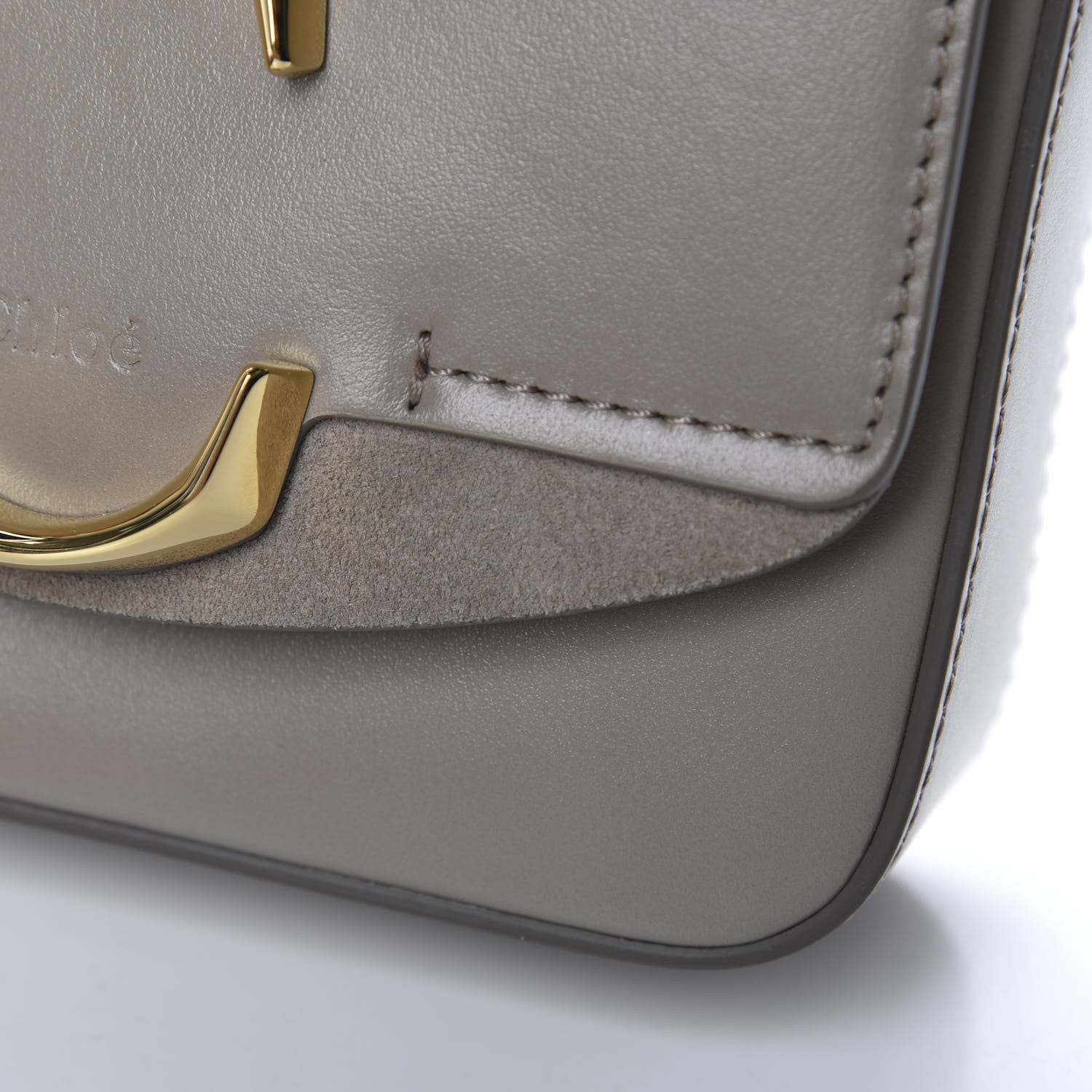 Chloe Shiny Calfskin Suede Mini C Double Carry Motty Grey 8 of 10