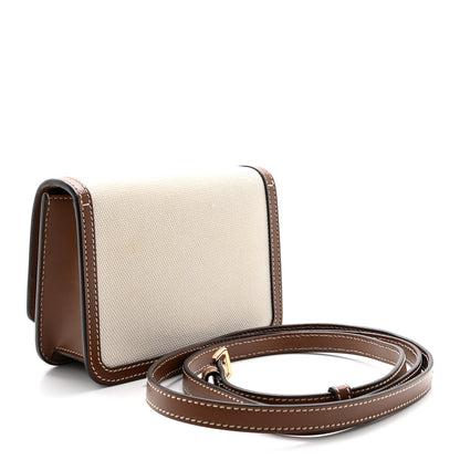 Burberry Canvas Calfskin Mini TB Bag Natural Malt Brown 3 of 9