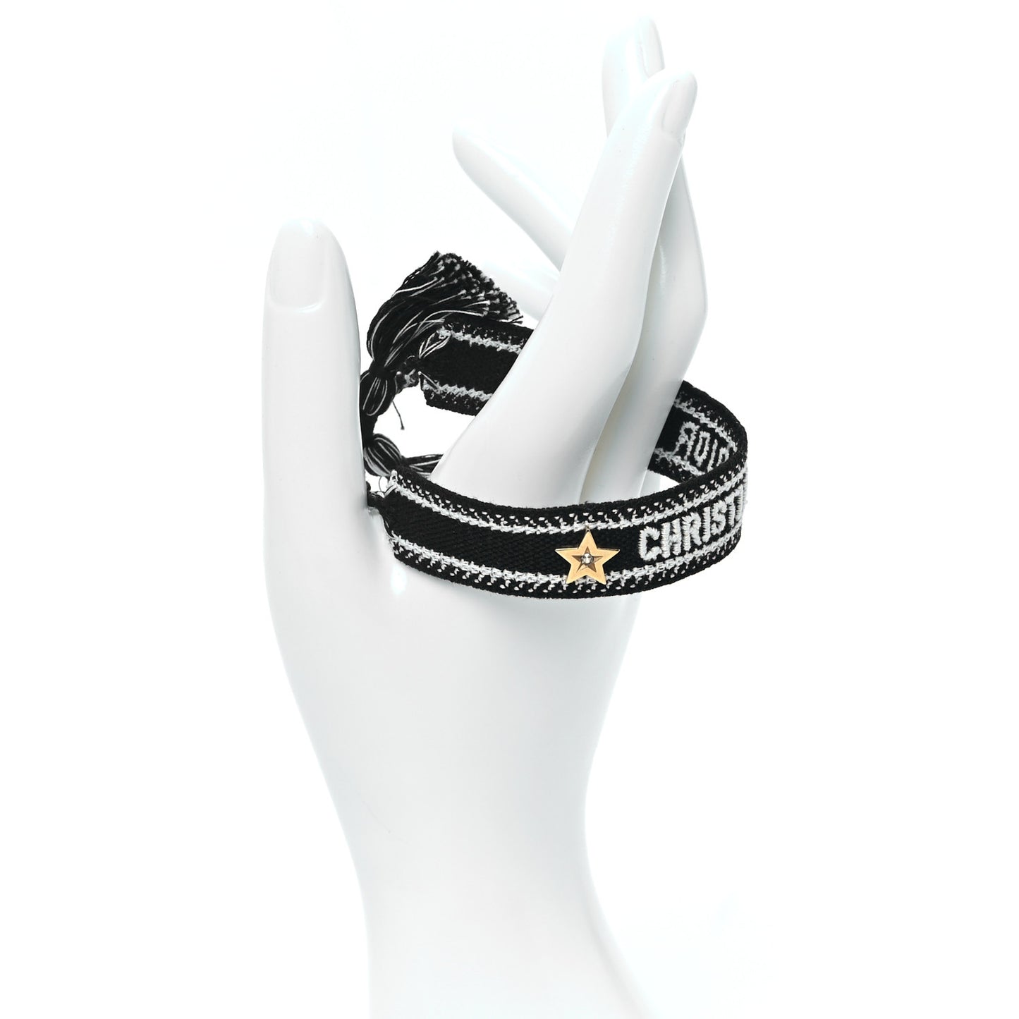 Woven Cotton J'Adior Friendship Star Bracelet Black