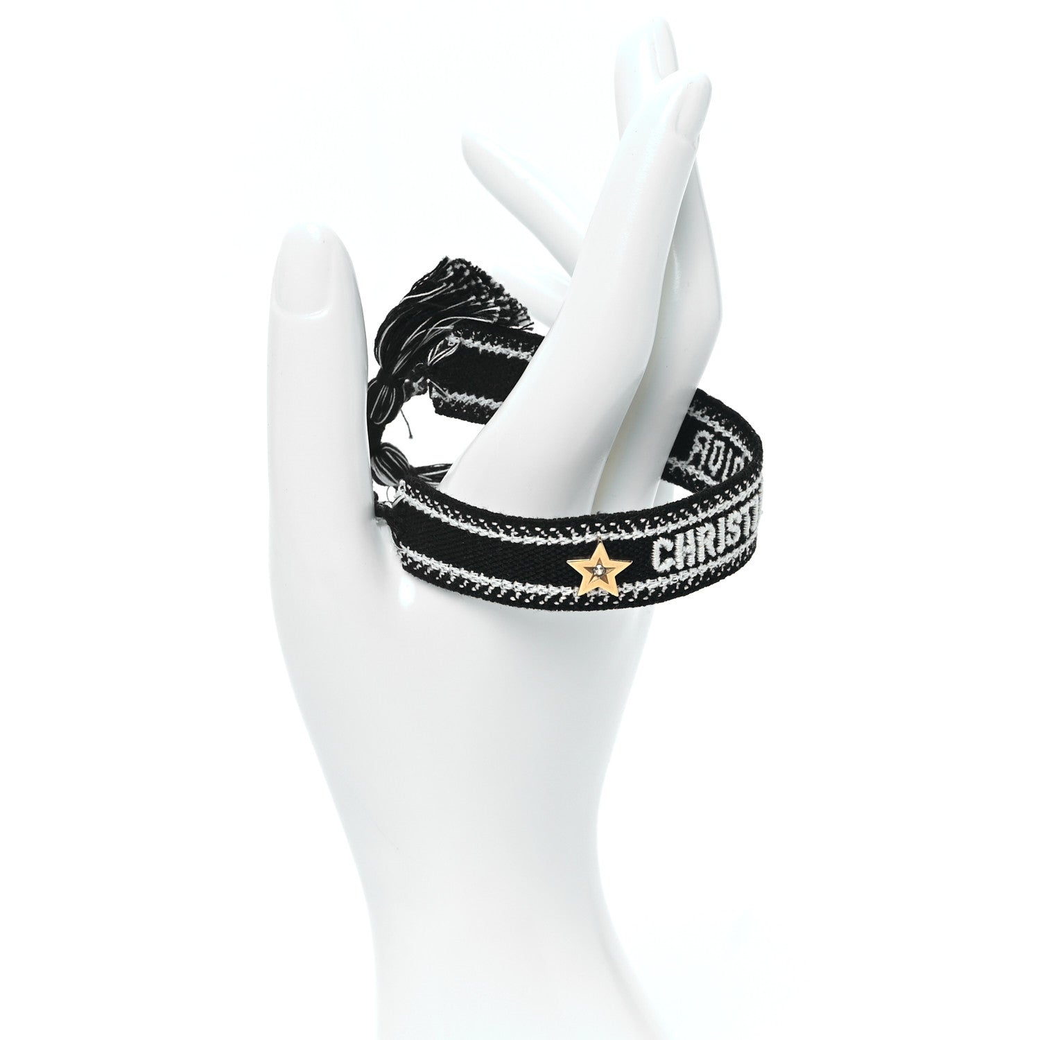 Christian Dior Woven Cotton J'Adior Friendship Star Bracelet Black 2 of 4