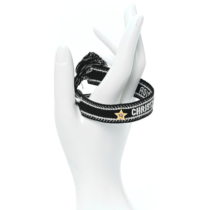 Christian Dior Woven Cotton J'Adior Friendship Star Bracelet Black 2 of 4