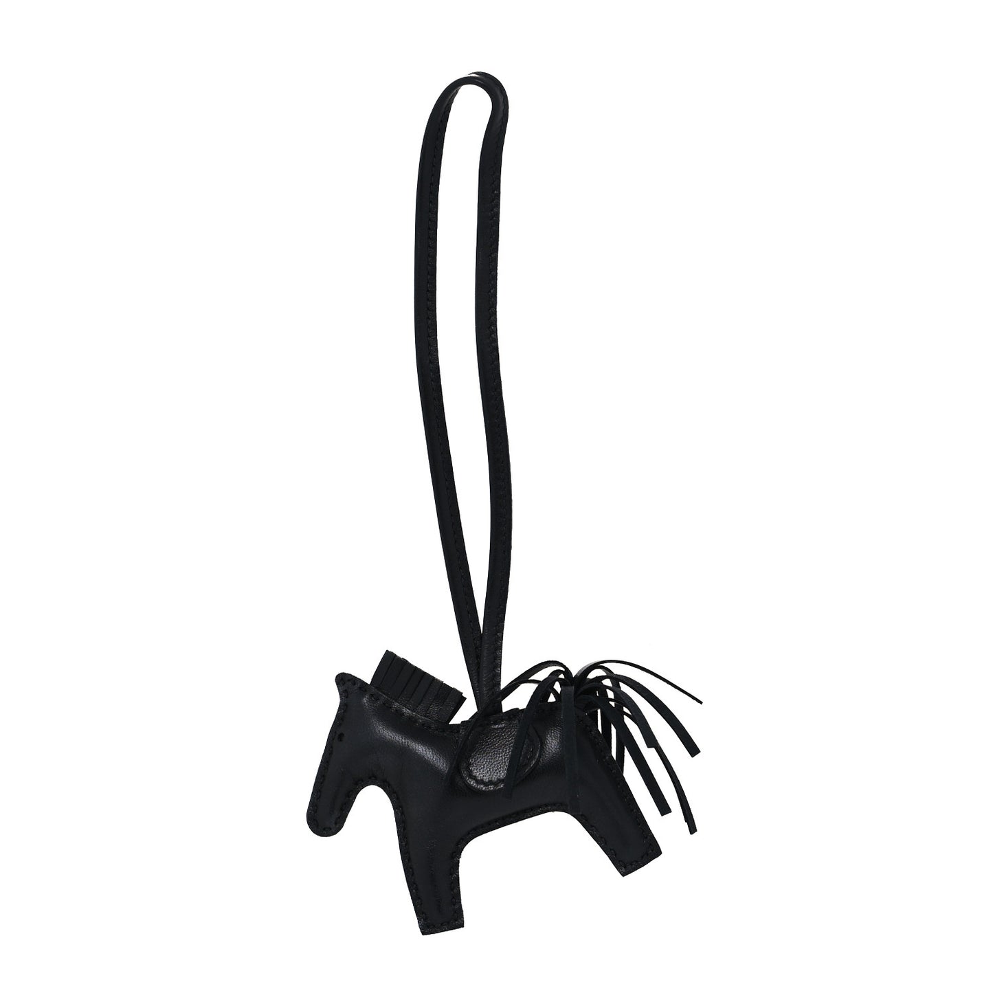 Milo Lambskin Grigri Rodeo Horse Bag Charm PM So Black