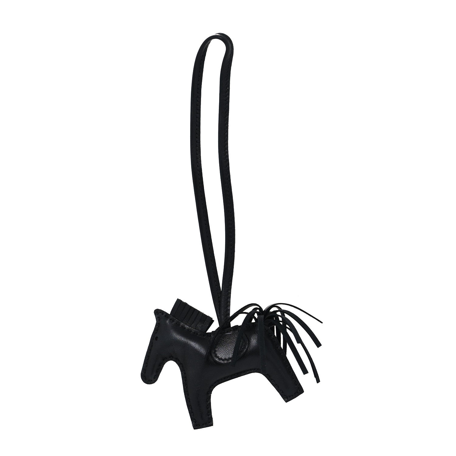 Hermes Milo Lambskin Grigri Rodeo Horse Bag Charm PM So Black 1 of 3