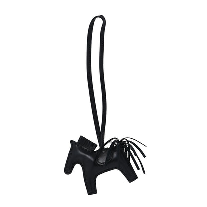 Hermes Milo Lambskin Grigri Rodeo Horse Bag Charm PM So Black 1 of 3