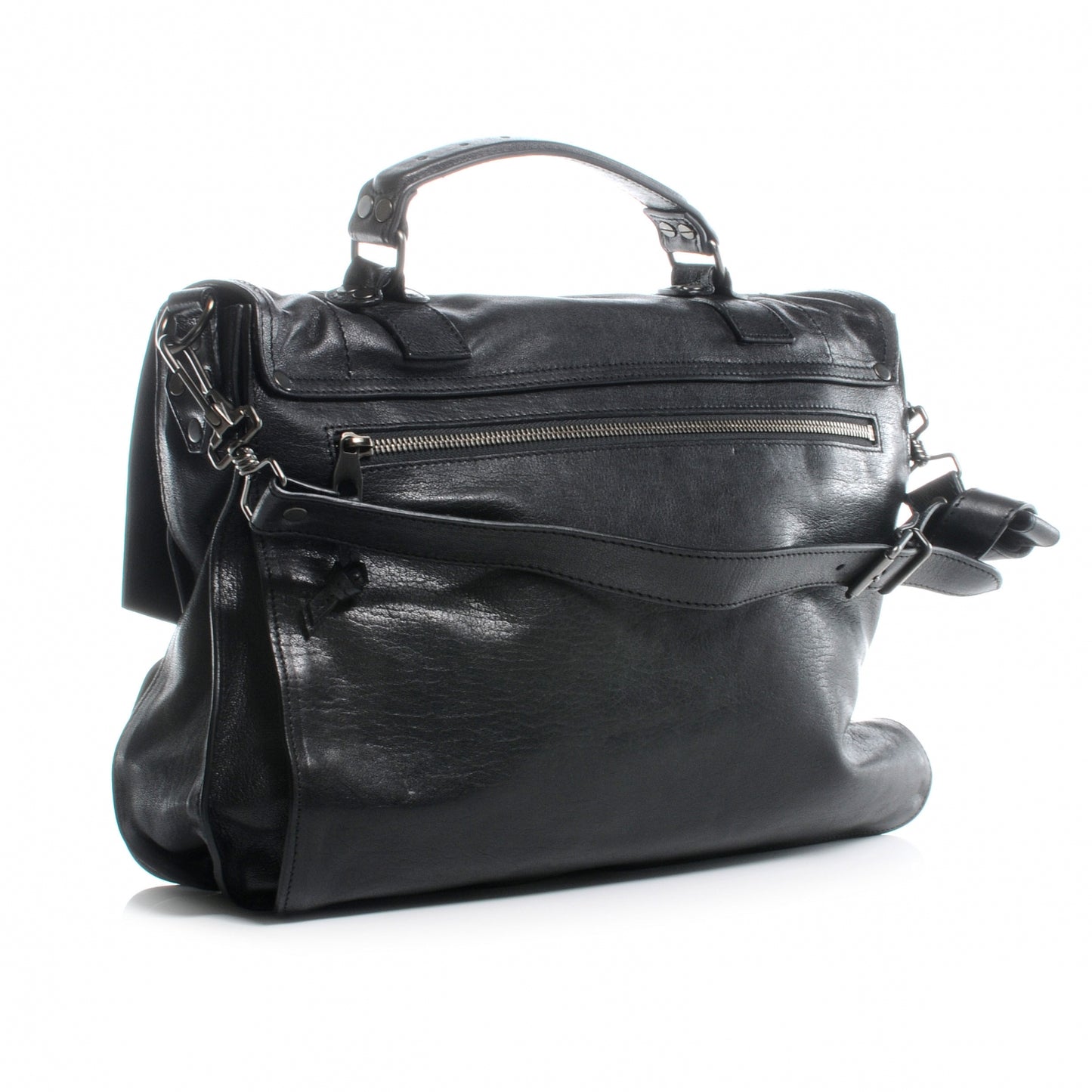 Lambskin PS1 Large Satchel Black