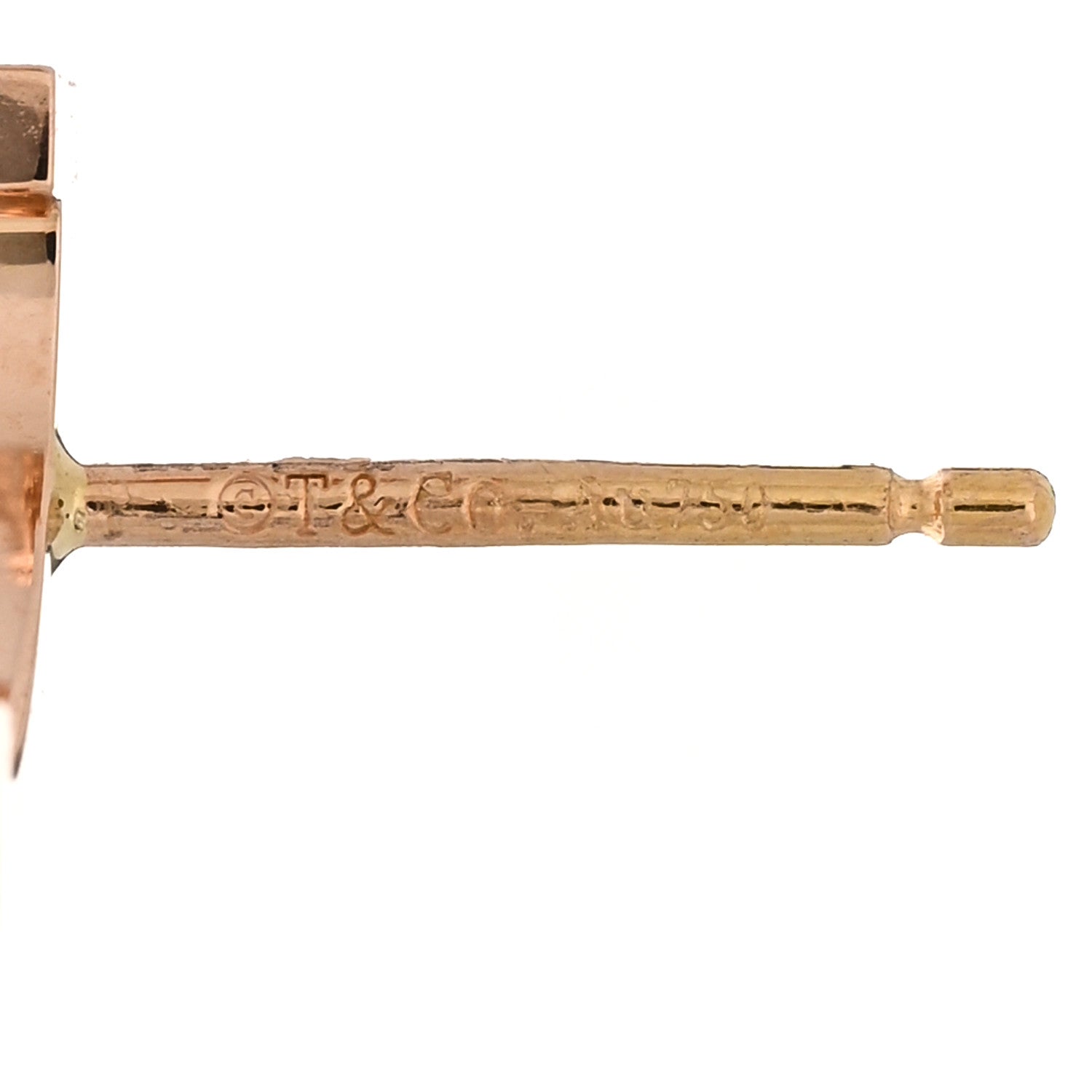 Tiffany 18K Rose Gold T Smile Stud Earrings 4 of 4