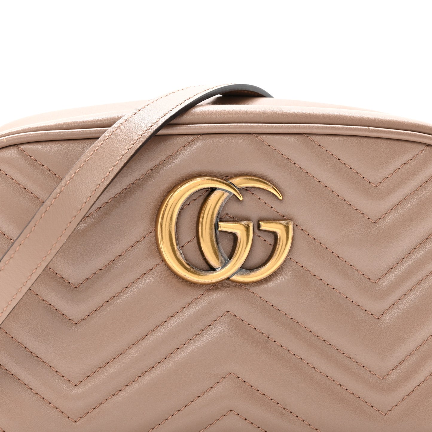 Calfskin Matelasse Small GG Marmont Chain Shoulder Bag Porcelain Rose