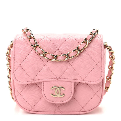 Chanel Caviar Quilted Mini Clutch With Chain Pink 1 of 10
