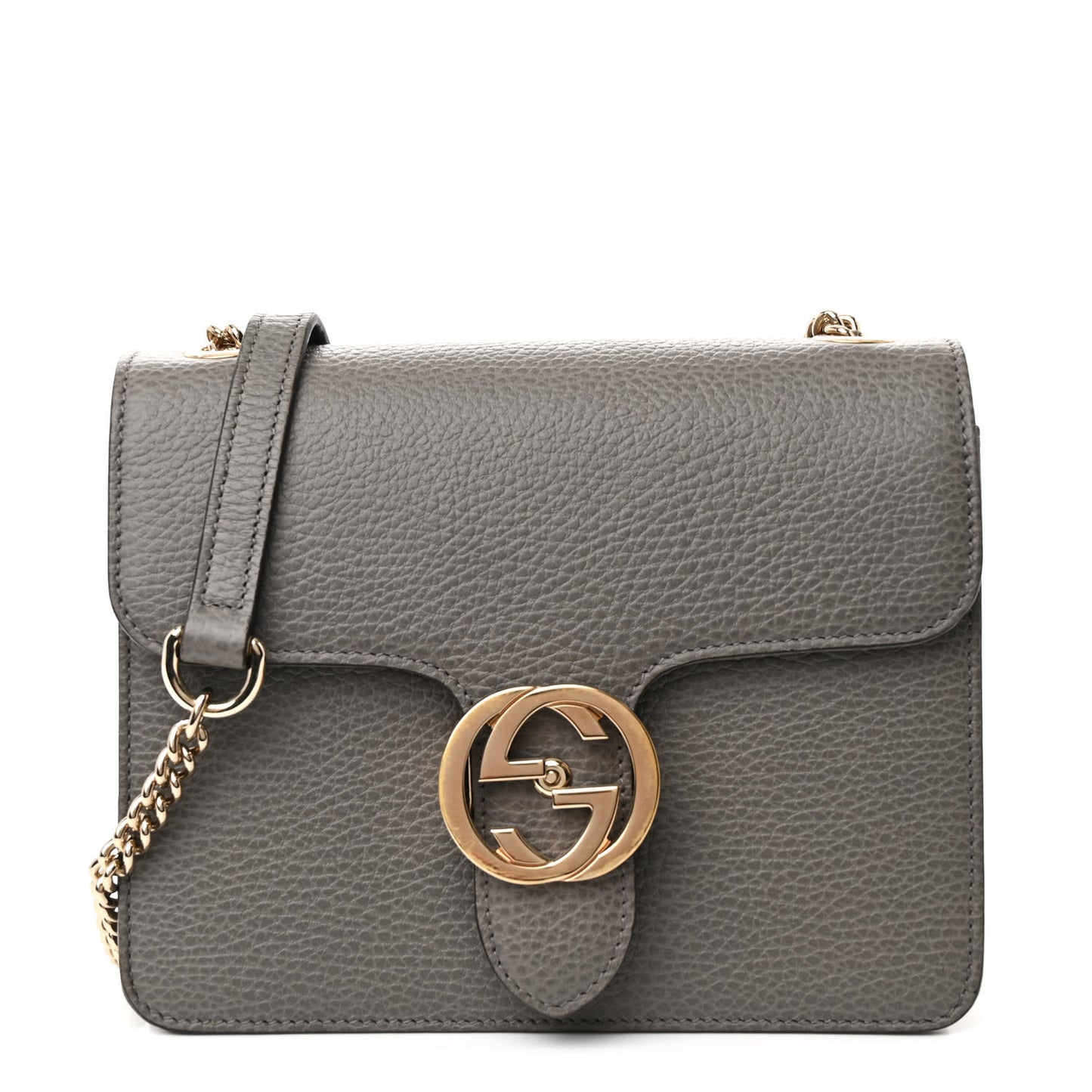 Dollar Calfskin Small Interlocking G Shoulder Bag Loess