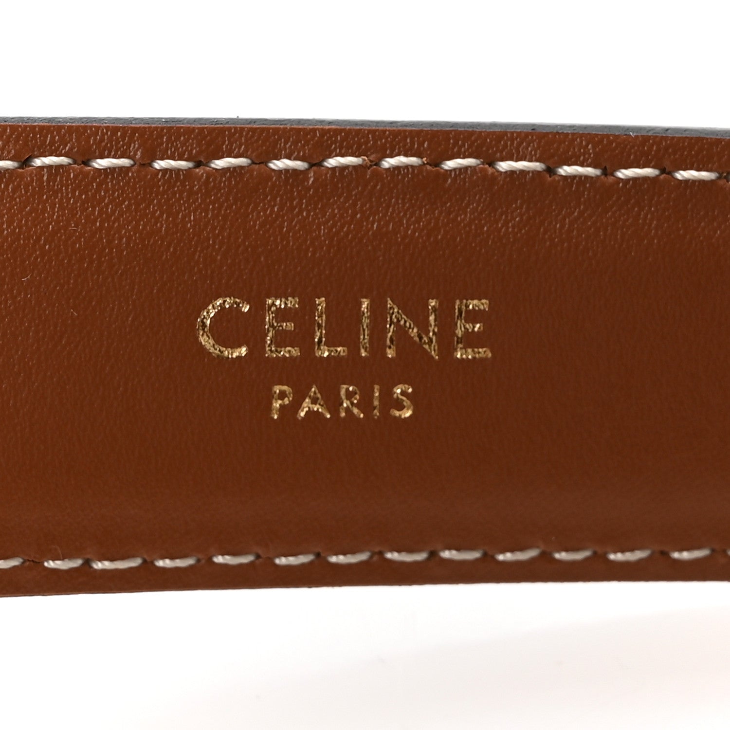 Celine Canvas Calfskin Medium 25mm Triomphe Belt 85 34 Tan 3 of 7