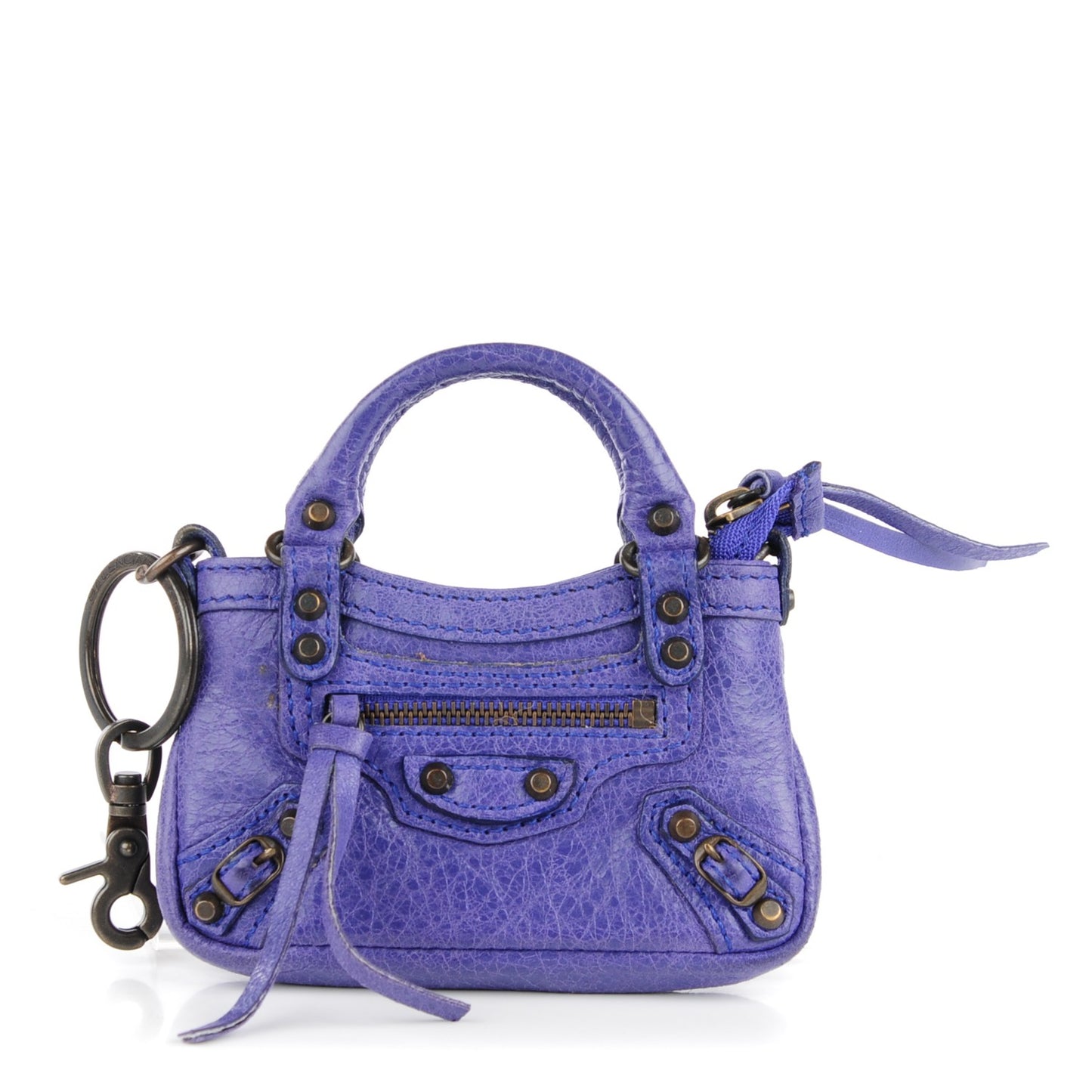 Agneau Classic Hardware Mini First Bag Charm Bleu Lavande