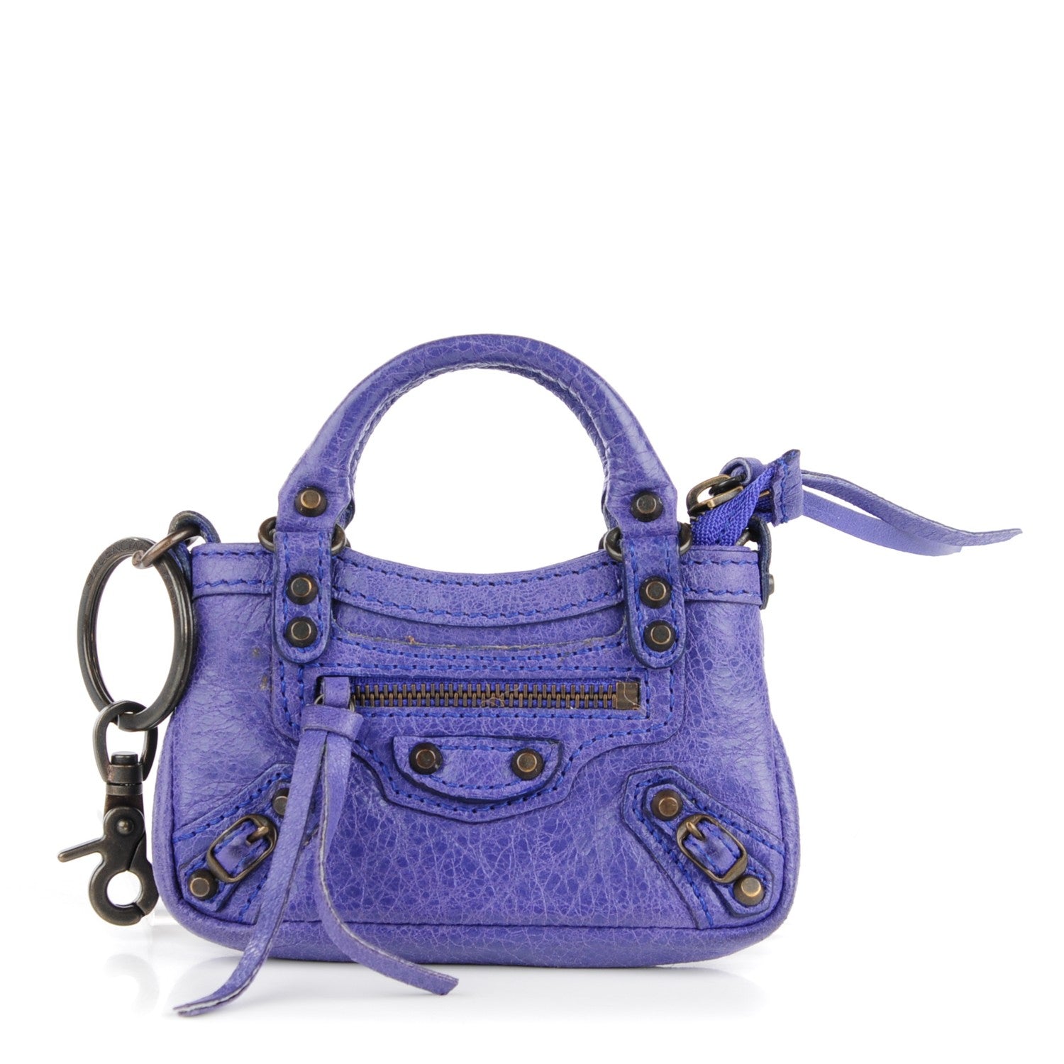 Balenciaga Agneau Classic Hardware Mini First Bag Charm Bleu Lavande 1 of 8