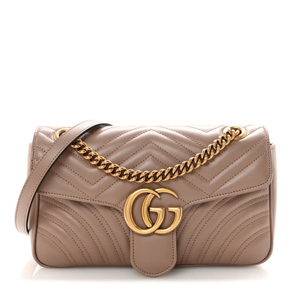 Gucci Calfskin Matelasse Small GG Marmont Shoulder Bag Porcelain Rose 1 of 9