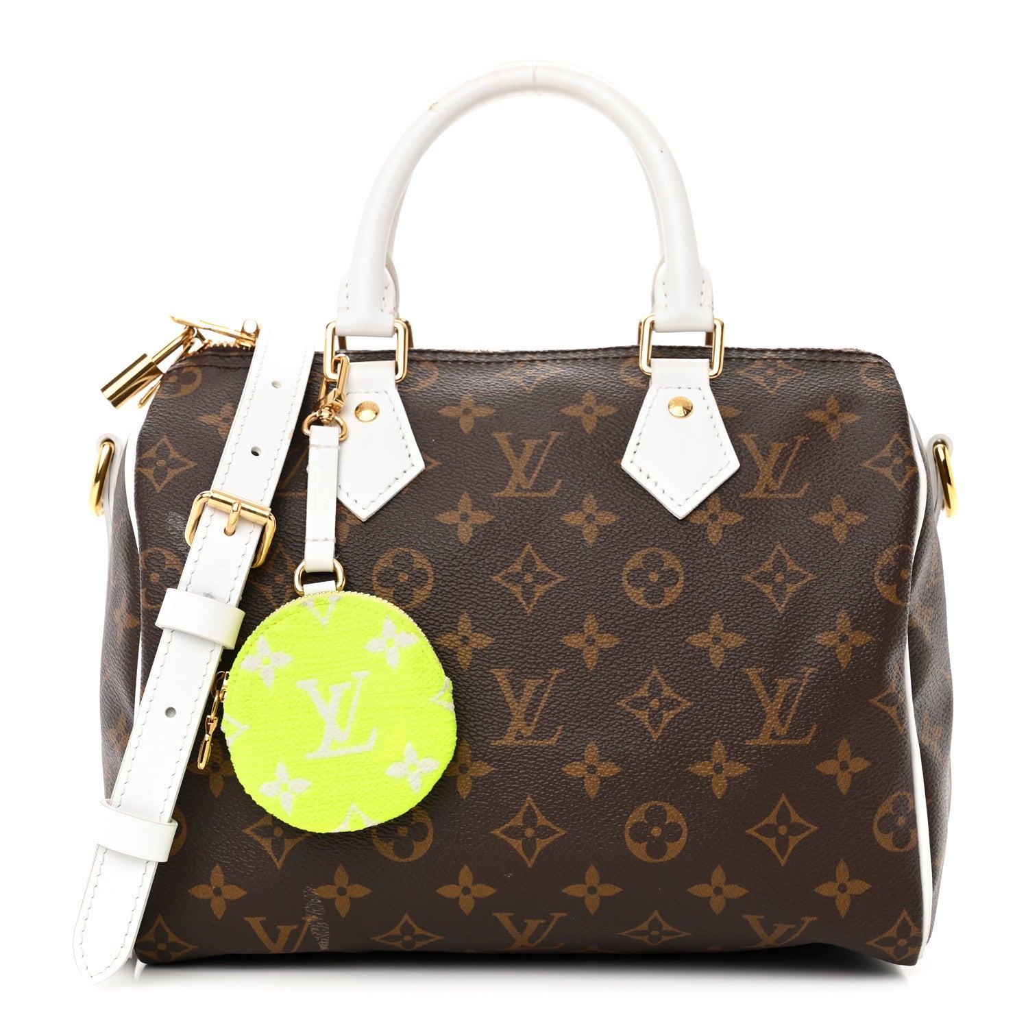 Louis Vuitton Monogram LV Match Speedy Bandouliere 25 White 1 of 15