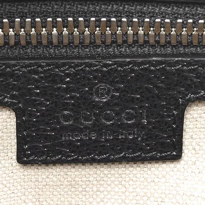 Gucci Textured Dollar Calfskin Web Large Savoy Duffle Bag Navy 6 of 9