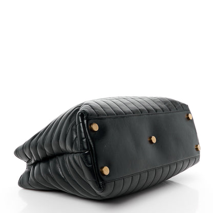 Saint Laurent Calfskin Y Quilted Monogram Large Loulou Shopper Black 4 of 12