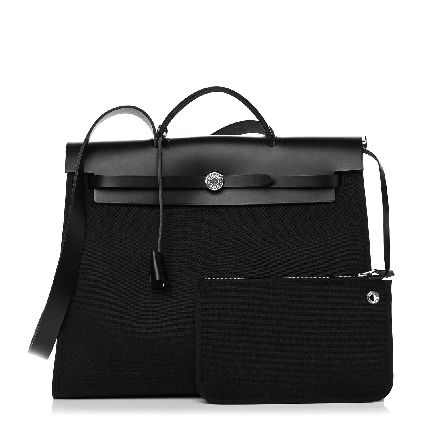 Hermes Toile Militaire Vache Hunter Herbag Zip 39 MM Black 1 of 14