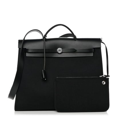Hermes Toile Militaire Vache Hunter Herbag Zip 39 MM Black 1 of 14