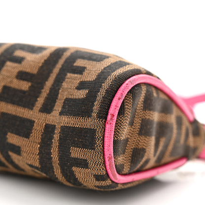 Fendi Zucca Vitello Elite Mini Pouch Crossbody Tobacco Fuxia 10 of 10