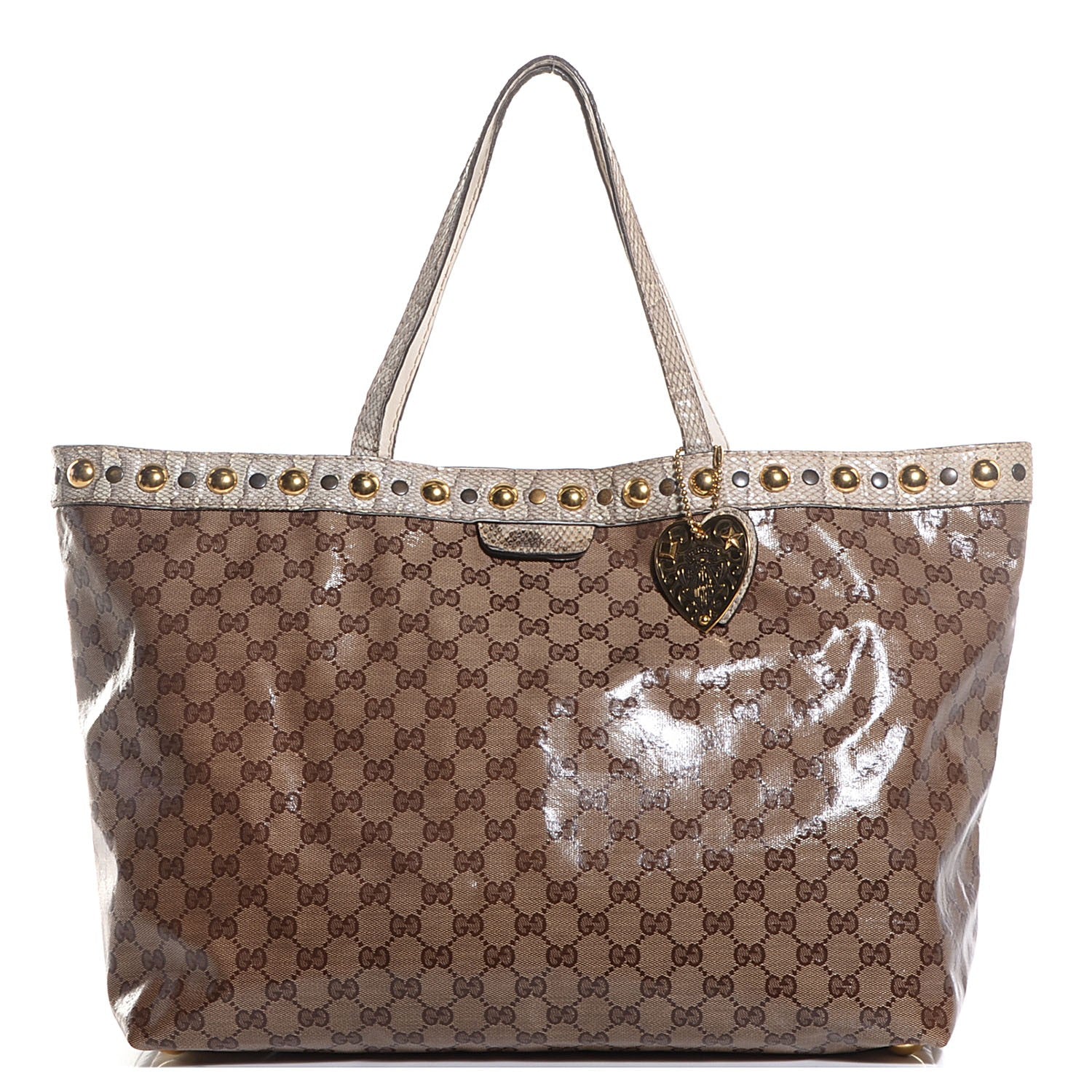 Gucci Crystal Monogram Snakeskin Large Babouska Shopping Tote 1 of 8