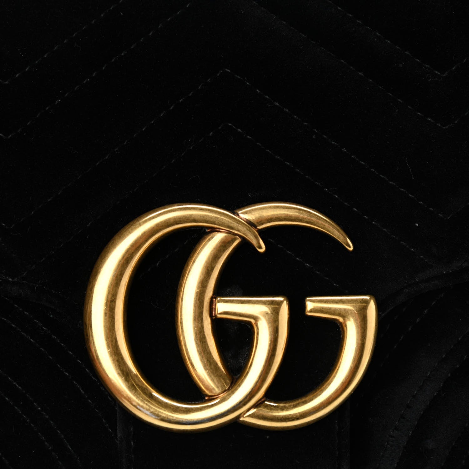 Gucci Velvet Matelasse Medium GG Marmont Shoulder Bag Black 16 of 21