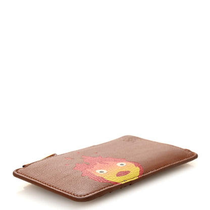 Loewe X HOWLS MOVING CASTLE Classic Calfskin Calcifer Coin Cardholder Rust 4 of 8