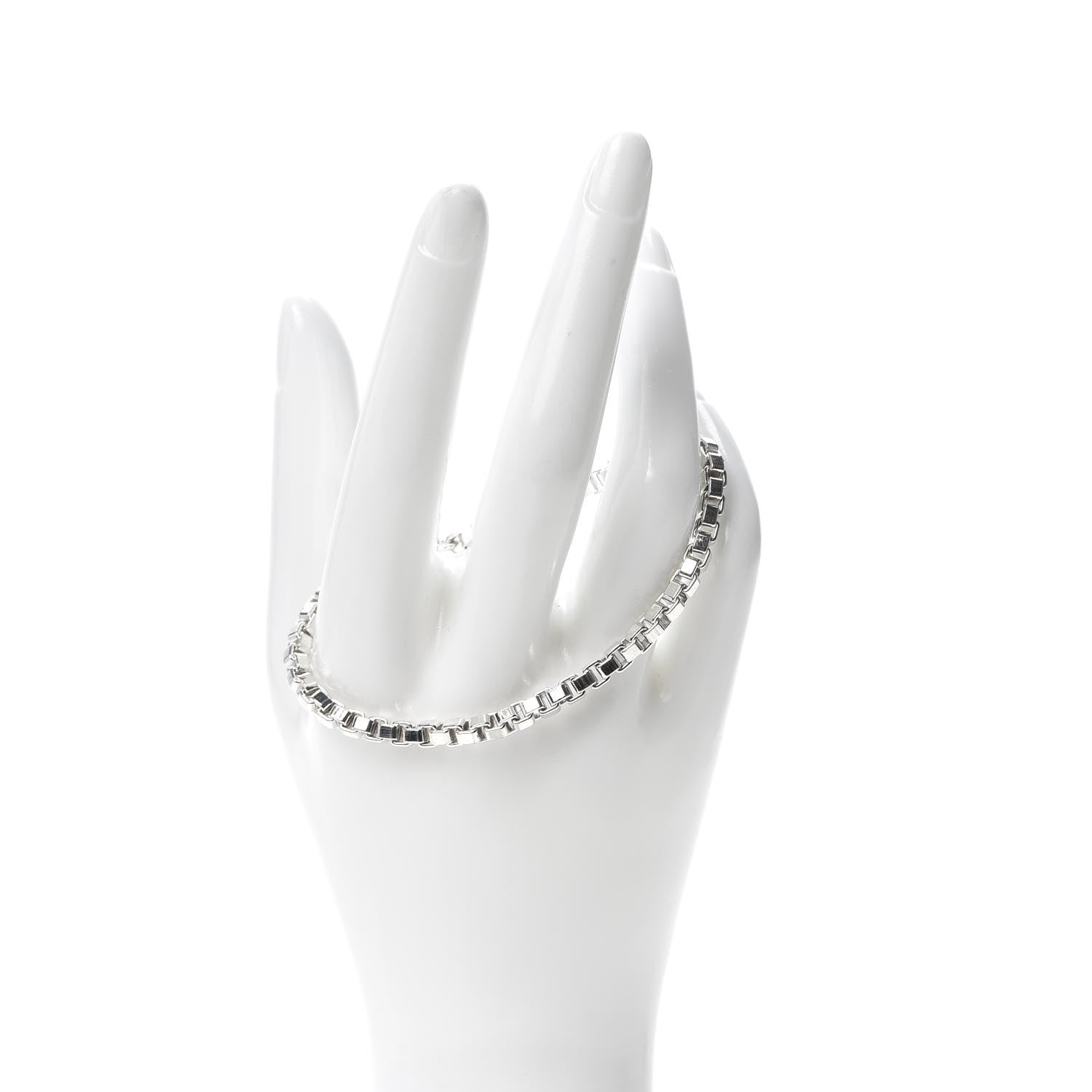 Tiffany Sterling Silver 4mm Venetian Link Bracelet 2 of 6