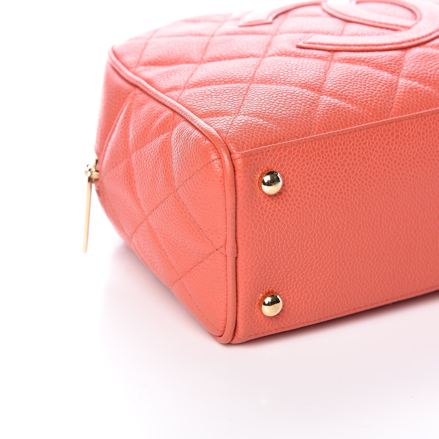 Chanel Caviar Quilted Small Bowler Coral 10 of 11