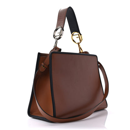 Fendi Vitello Century Opaco F is Fendi Bi-Color Small Runaway Satchel Corteccia Black 3 of 9