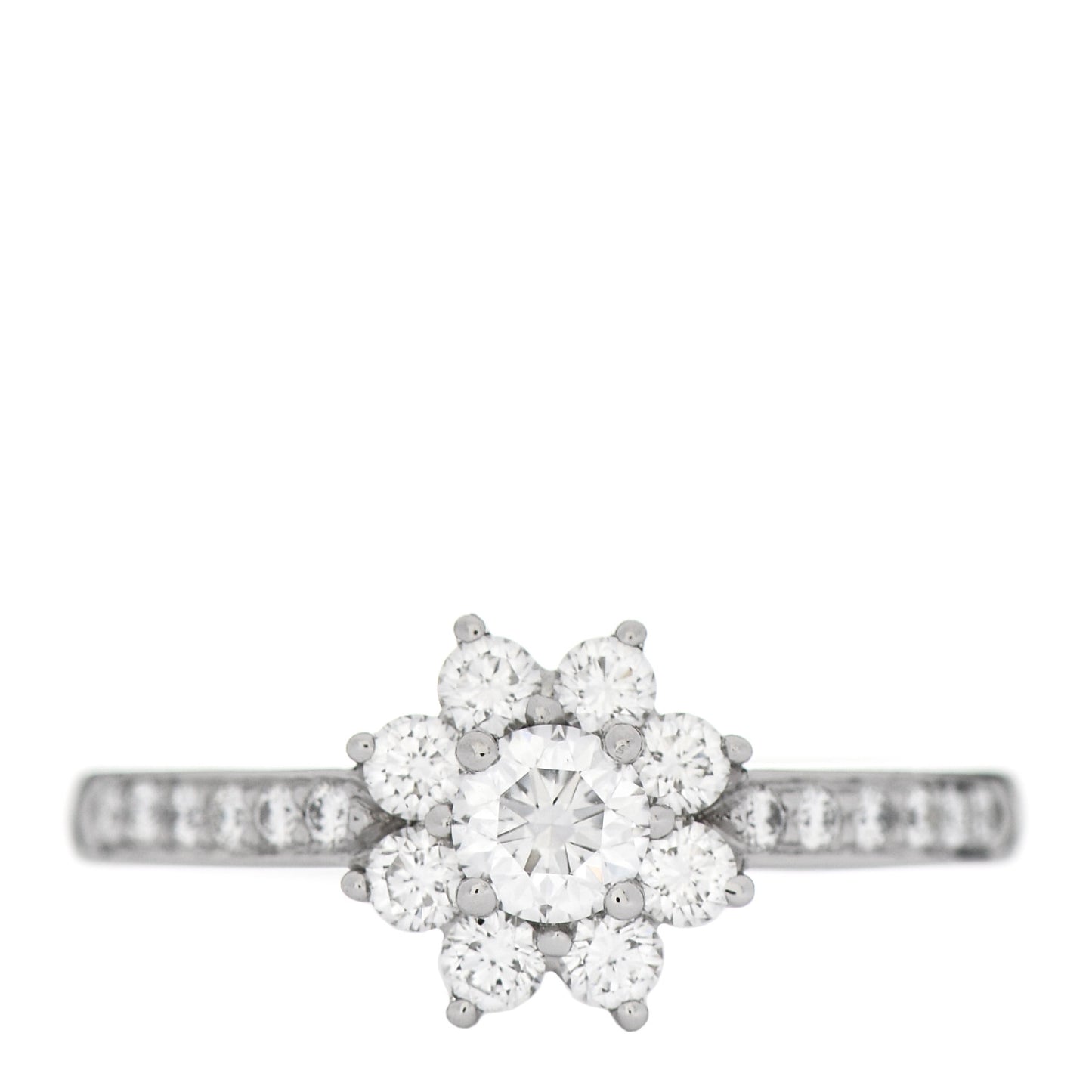 Platinum Diamond .24ct Flower Ring 50 5.25