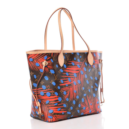 Louis Vuitton Monogram Jungle Dots Neo Neverfull MM Coquelicot Denim 3 of 9