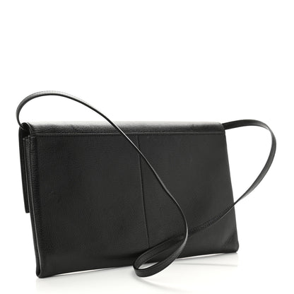 Celine Goatskin Folded Clutch With Strap Black 3 of 17