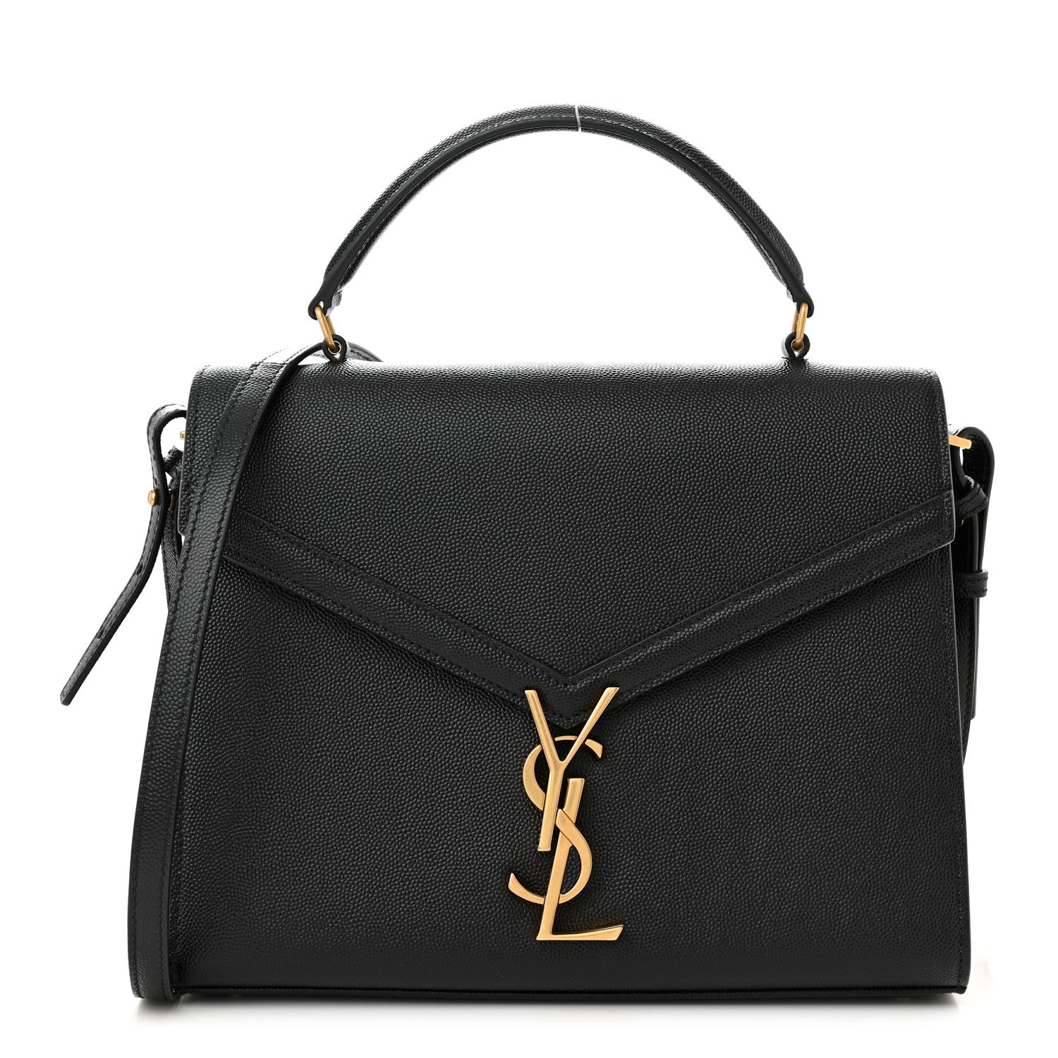 Saint Laurent Grain de Poudre Medium Classic Monogram Cassandra Top Handle Black 1 of 10