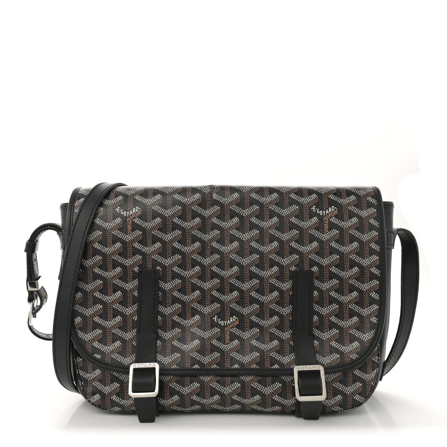 Goyardine Belvedere MM Messenger Bag Black
