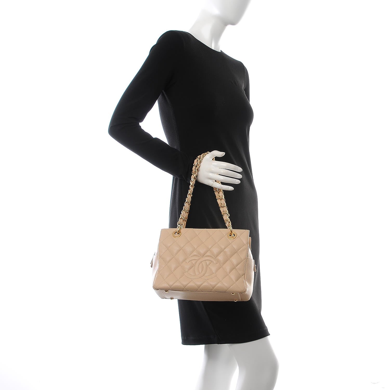 Chanel Caviar Quilted Petit Timeless Tote PTT Beige 2 of 10