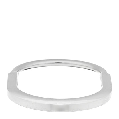 Tiffany 18K White Gold Diamond Tiffany Lock Half Pave Bangle Bracelet 2 of 5