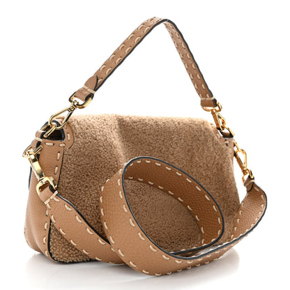 Fendi Curly Sheepskin Cuoio Romano Selleria Baguette Camel Cammello 3 of 9
