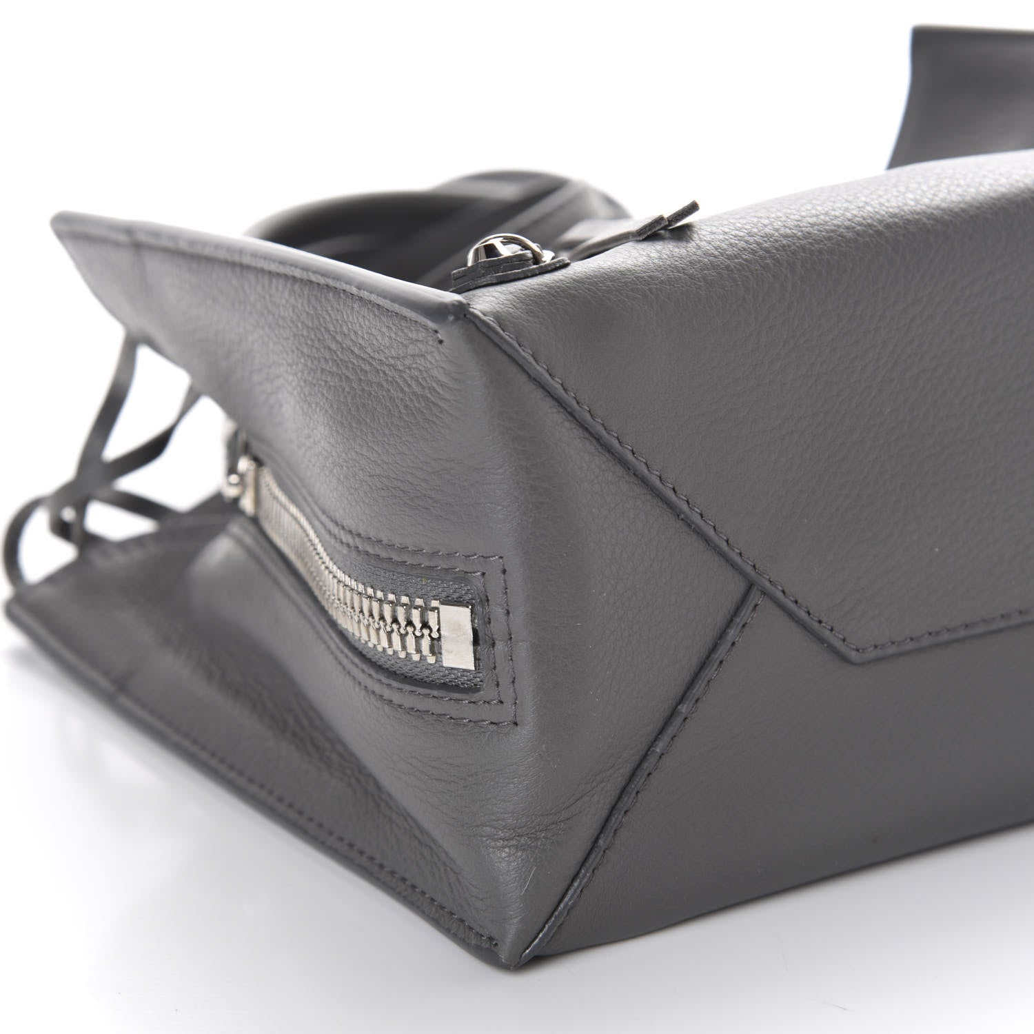 Balenciaga Veau Papier A6 Zip Around Tote Gris Metal 6 of 10