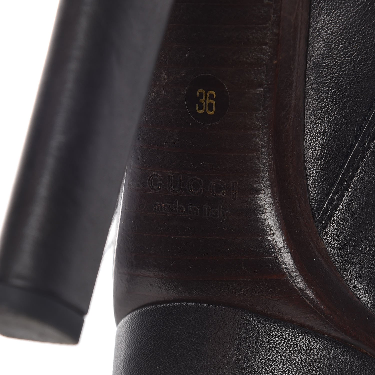 Gucci Alpaca Fur Lambskin Alyona Platform Ankle Boots 36 Black 8 of 15