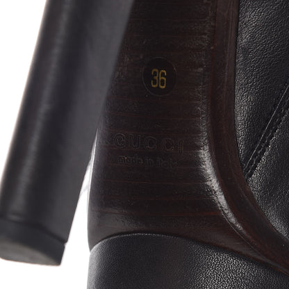Gucci Alpaca Fur Lambskin Alyona Platform Ankle Boots 36 Black 8 of 15
