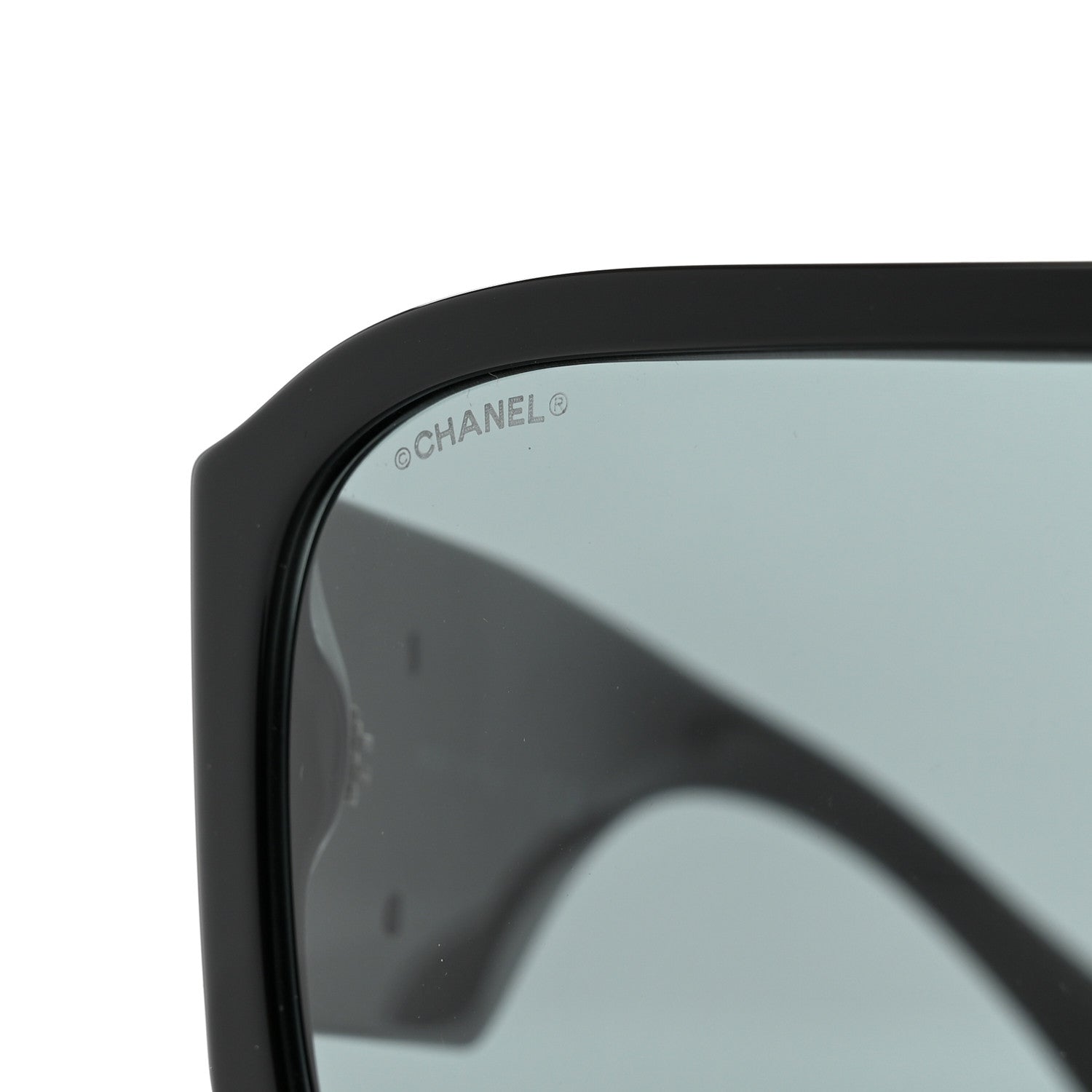 Chanel Acetate Crystal CC Shield Sunglasses 5466-B-A Black 7 of 8