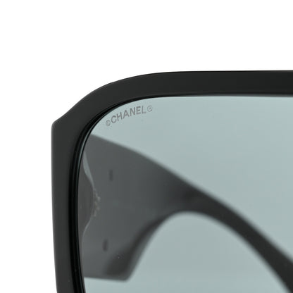 Chanel Acetate Crystal CC Shield Sunglasses 5466-B-A Black 7 of 8