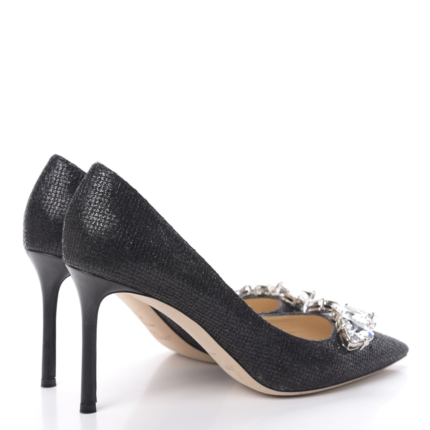 Jimmy Choo Glitter Crystal Marvel 100 Pumps 41 Black 4 of 10