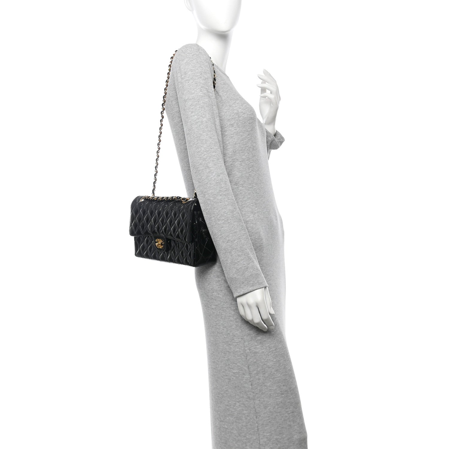 Chanel Patent Quilted Medium Double Flap Black 2 of 12