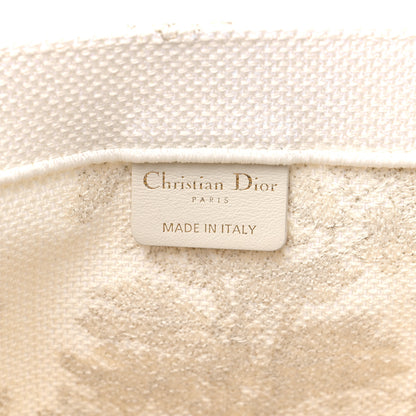 Christian Dior Canvas Embroidered Large Around The World Book Tote Gold 6 of 11