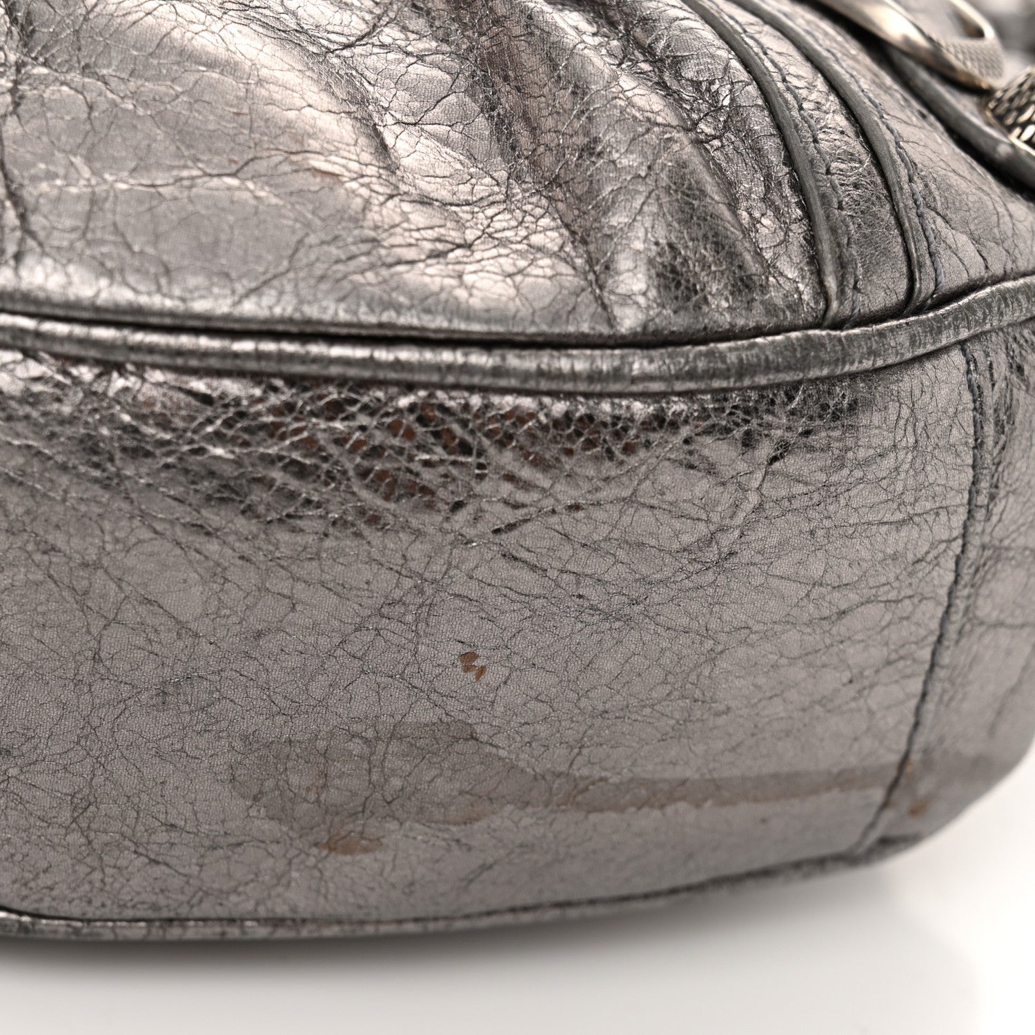 Balenciaga Metallic Agneau Arena Le Cagole Shoulder Bag XS Silver 12 of 12