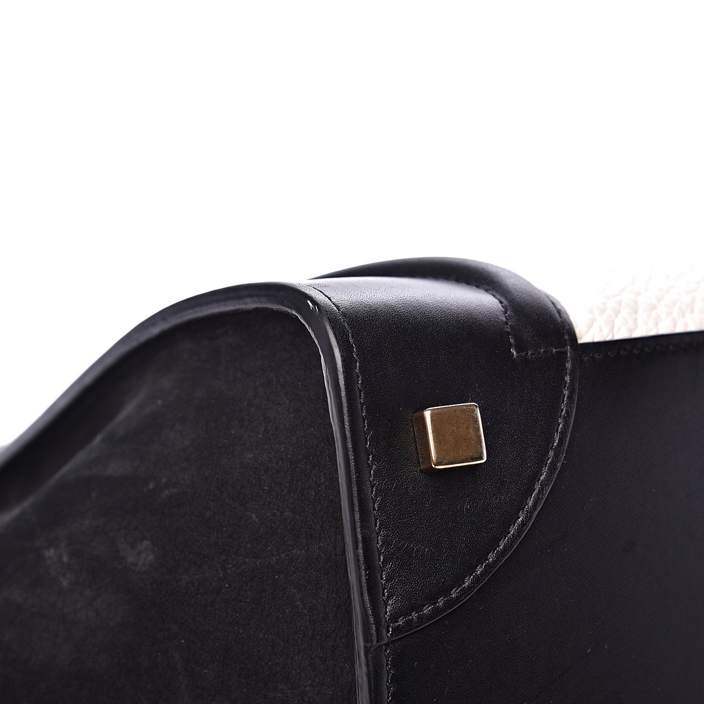 Bullhide Calfskin Mini Bi-Color Luggage Black White